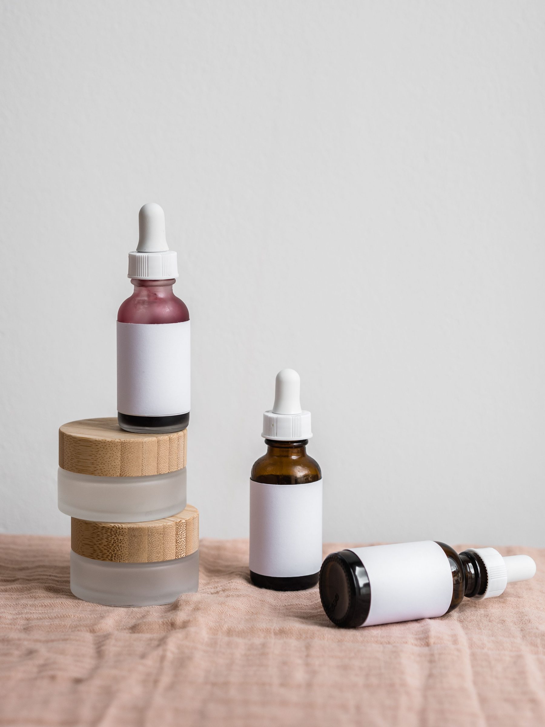 Unbranded cosmetic bottles and jars